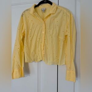 a new day Yellow Eyelet Button Down Shirt